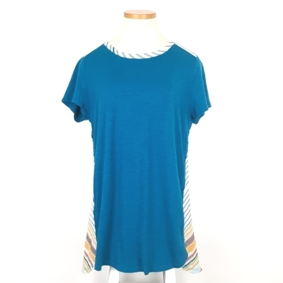 Soft Surroundings | Tunic Top in Stripe High Low - Picture 3 of 11